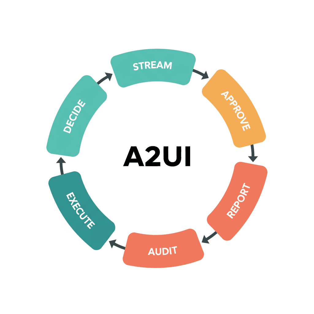 A2UI Loop: Stream, Decide, Approve, Execute, Audit, Report